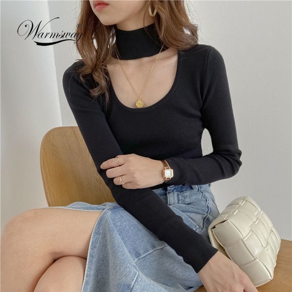 black solid cut out choker neck knit t-shirt women 2020 fall winter fashion elegant long sleeve ladies b-125, White;black
black solid cut out choker neck knit t-shirt women 2020 fall winter fashion elegant long sleeve ladies b-125, White;black