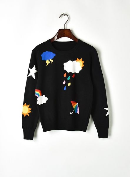 promotion kb new woman autumn and winter new color sun rain jacquard sweater pullover black sweatershirt, White;black
promotion kb new woman autumn and winter new color sun rain jacquard sweater pullover black sweatershirt, White;black