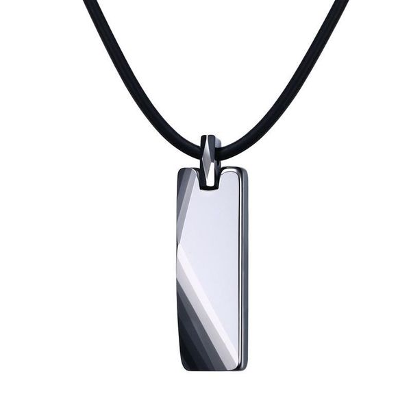 mens boys chokers tungsten carbide striped pendants necklaces with black rubber rope men fashion jewelry collares collier 17 " 201014, Silver 
mens boys chokers tungsten carbide striped pendants necklaces with black rubber rope men fashion jewelry collares collier 17 " 201014, Silver