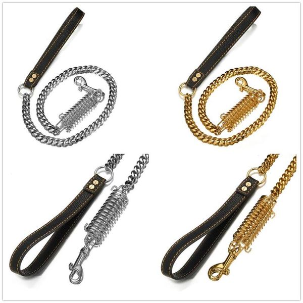 39" 15mmblack braided genuine leather anti-lost dog collar leash stainless steel silver color/gold curb chain for walkingrunning
39" 15mmblack braided genuine leather anti-lost dog collar leash stainless steel silver color/gold curb chain for walkingrunning
