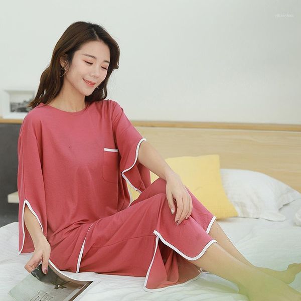 two piece set women spring home wear suits casual 2 piece set women 2019 loose flare sleeve t shirt+wide leg pants sleepwear1, White
two piece set women spring home wear suits casual 2 piece set women 2019 loose flare sleeve t shirt+wide leg pants sleepwear1, White