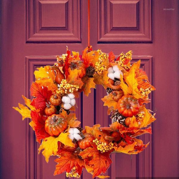 decorative flowers & wreaths pumpkin maple wreath for front door autumn festival hanging christmas decoration with lights home decor1
decorative flowers & wreaths pumpkin maple wreath for front door autumn festival hanging christmas decoration with lights home decor1