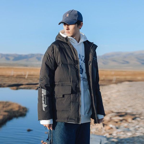 men's cotton-padded jacket 2020 winter new reflective printed cotton-padded jacket men's trendy colorful gradient cotton, Black 
men's cotton-padded jacket 2020 winter new reflective printed cotton-padded jacket men's trendy colorful gradient cotton, Black