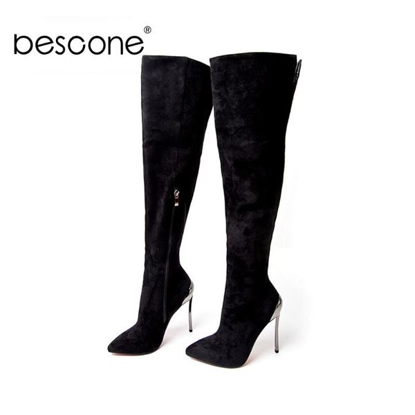 bescone pointed toe women mid-and-calf boots casual handmade winter warm zipper thin heel shoes basic ladies boots by121, Black
bescone pointed toe women mid-and-calf boots casual handmade winter warm zipper thin heel shoes basic ladies boots by121, Black