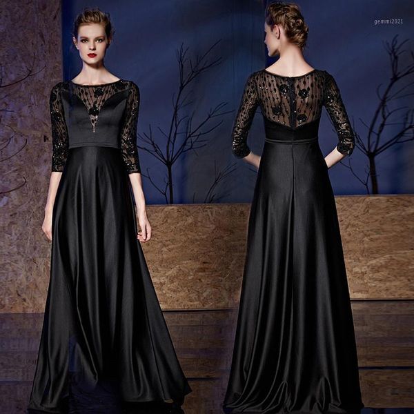 

2019 evening dress woman noble skinny host school show piano command full dress skirt long fund celebrity-inspired dresses1, Black