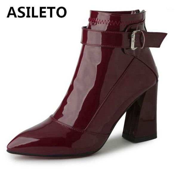 asileto spring ankle boots heels pointed buckle square high heels pu shoes woman zipper botines femme botas large size c8411, Black
asileto spring ankle boots heels pointed buckle square high heels pu shoes woman zipper botines femme botas large size c8411, Black