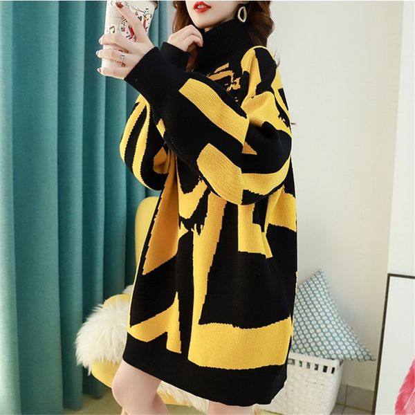 2021 new high-necked medium long for woman new fall and winter wear korean sweater background rp43, White;black
2021 new high-necked medium long for woman new fall and winter wear korean sweater background rp43, White;black