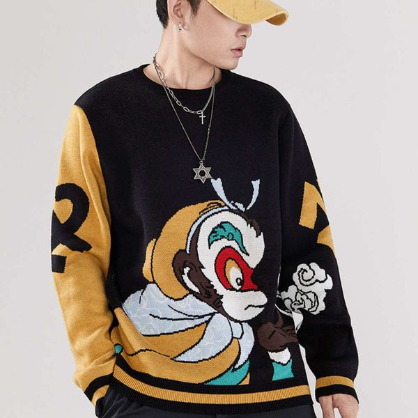 autumn and winter new guochao men's t-shirt chinese fashion cartoon coat student's sweater, Black
autumn and winter new guochao men's t-shirt chinese fashion cartoon coat student's sweater, Black