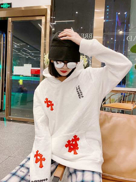 new outlet spring red sheepskin cross dark line hooded men's and women's sweater, Black
new outlet spring red sheepskin cross dark line hooded men's and women's sweater, Black