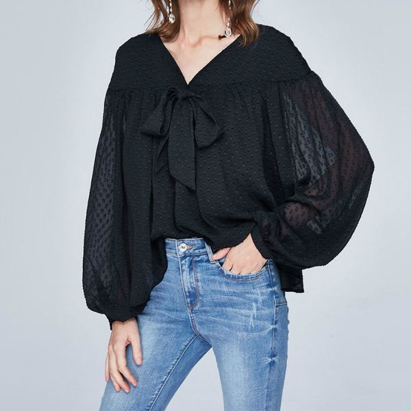 2021 new black female blouses polka dot neckline v bow lantern sleeves women's shirts ladies'office fashion clothes spring jhfu, White
2021 new black female blouses polka dot neckline v bow lantern sleeves women's shirts ladies'office fashion clothes spring jhfu, White