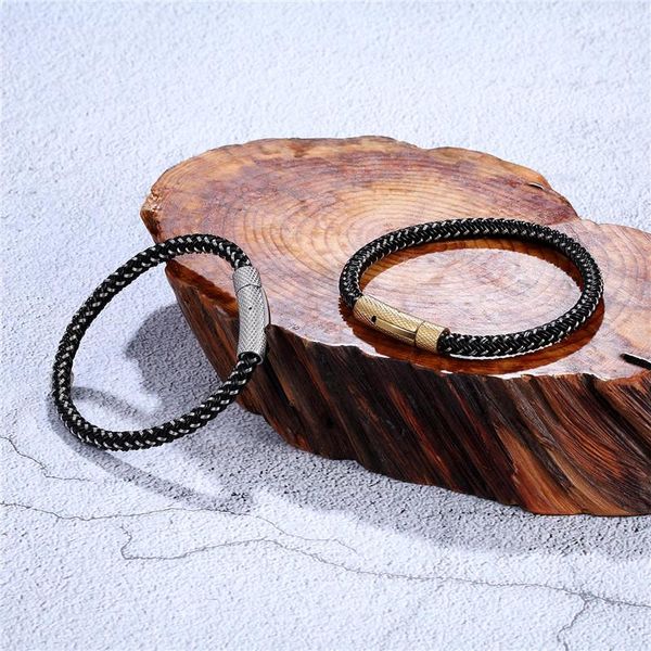 mkendn new men braided leather bracelet simple black stainless steel button neutral accessories magnetic clasp fashion bangles bbyzai
mkendn new men braided leather bracelet simple black stainless steel button neutral accessories magnetic clasp fashion bangles bbyzai