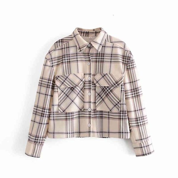 women's jackets vintage woman beige loose plaid woolen shirt jacket 2021 spring fashion ladies pocket coats female casual oversize, Black;brown
women's jackets vintage woman beige loose plaid woolen shirt jacket 2021 spring fashion ladies pocket coats female casual oversize, Black;brown