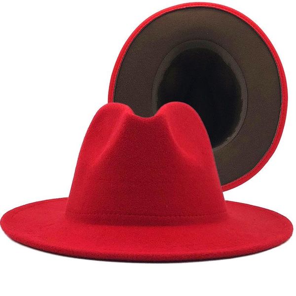 wide brim hats simple outer red inner coffe wool felt jazz fedora with thin belt buckle men panama trilby cap 56-58cm, Blue;gray
wide brim hats simple outer red inner coffe wool felt jazz fedora with thin belt buckle men panama trilby cap 56-58cm, Blue;gray