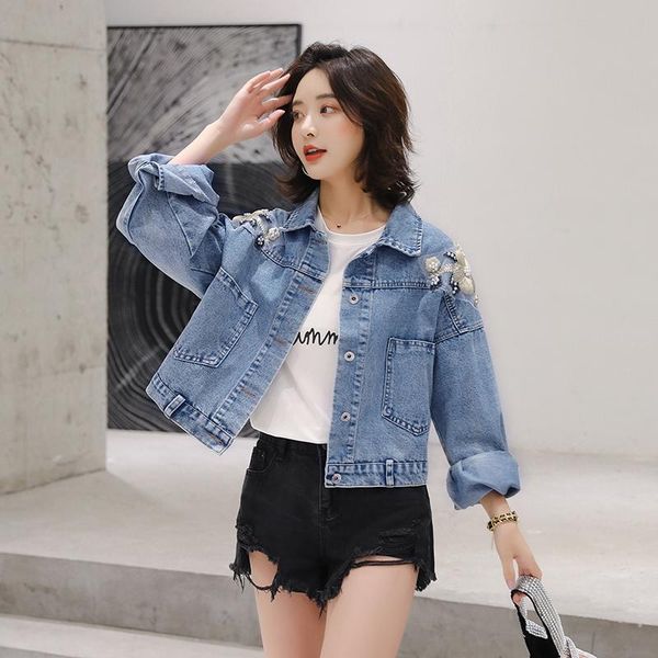 plus size harajuku wash big pocket embroidered beaded denim jacket women 2020 spring loose long sleeve jeans jacket basic coat, Black;brown
plus size harajuku wash big pocket embroidered beaded denim jacket women 2020 spring loose long sleeve jeans jacket basic coat, Black;brown