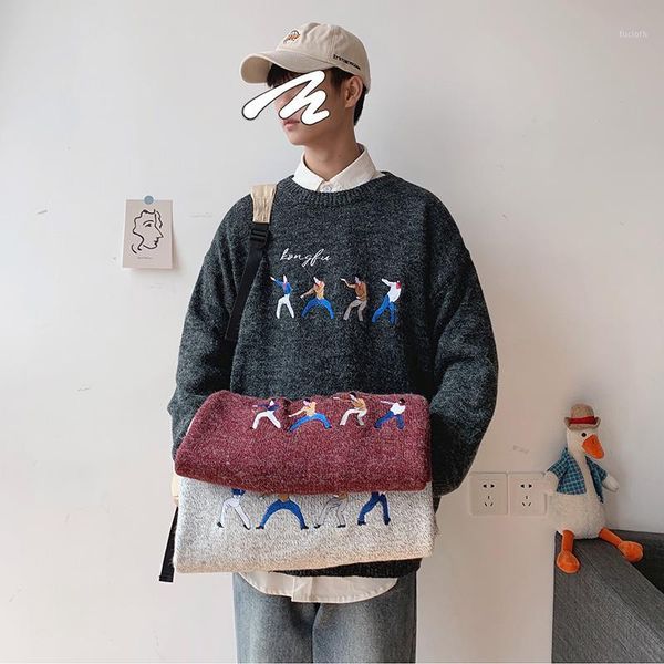 autumn new cartoon men's sweater ins hong kong sweaters long sleeve o-neck korean loose thick male sweaters sueter de hombre1, White;black
autumn new cartoon men's sweater ins hong kong sweaters long sleeve o-neck korean loose thick male sweaters sueter de hombre1, White;black