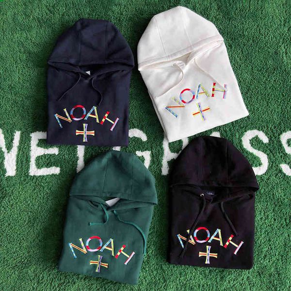 men's and women's hooded sweater tested noah cross color embroidery hoodie american street plush loose jacket, Black
men's and women's hooded sweater tested noah cross color embroidery hoodie american street plush loose jacket, Black