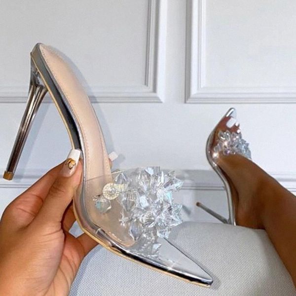women's crystal transparent slippers 2021 women summer high heels woman pointed toe pump ladies party shoes female footwear #yz1n, Black
women's crystal transparent slippers 2021 women summer high heels woman pointed toe pump ladies party shoes female footwear #yz1n, Black