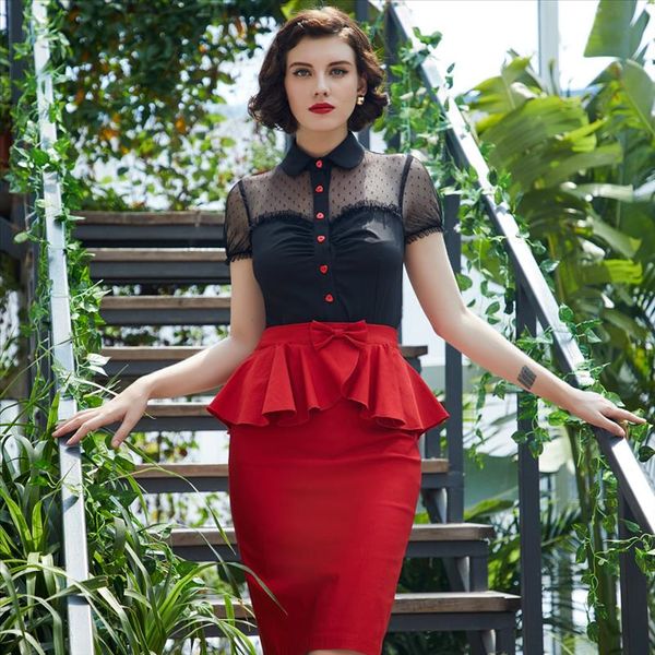 belle poque womens shirts short sleeve blouse ladies party elegant lapel collar red buttons mesh patchwork summer new 2020, White
belle poque womens shirts short sleeve blouse ladies party elegant lapel collar red buttons mesh patchwork summer new 2020, White