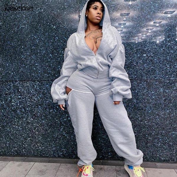 women's tracksuits solid casual hoodies two piece sets women autumn winter loose pullover sweatshirt+hollow out sweatpants matching out, Gray
women's tracksuits solid casual hoodies two piece sets women autumn winter loose pullover sweatshirt+hollow out sweatpants matching out, Gray