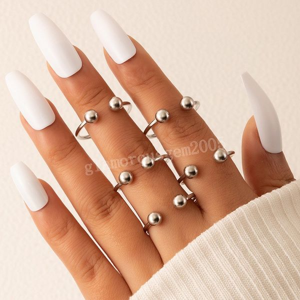 5pcs/set simple geometric silver color metal ring double round ball thin opening adjustable finger rings jewelry accessories
5pcs/set simple geometric silver color metal ring double round ball thin opening adjustable finger rings jewelry accessories
