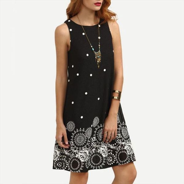 dress new girl summer solid chiffon print vest dresses sleeveless evening party dress women ap24, Black;gray
dress new girl summer solid chiffon print vest dresses sleeveless evening party dress women ap24, Black;gray
