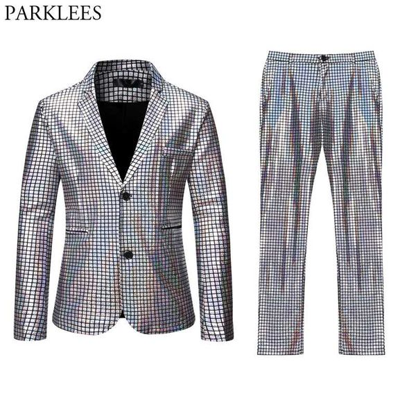 silver sequin plaid stage suits men single breasted notched lapel jacket pants men club christmas halloween party prom costumes, White;black
silver sequin plaid stage suits men single breasted notched lapel jacket pants men club christmas halloween party prom costumes, White;black