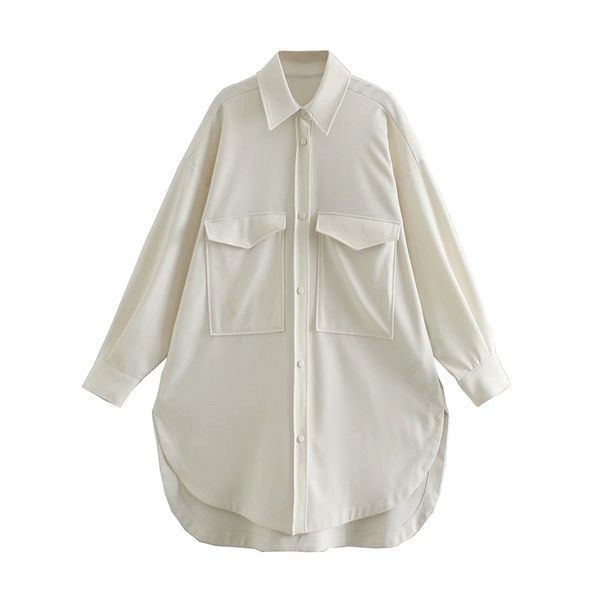2021 new elegant women solid shirts long fashion ladies turn down collar streetwear feminine chic pocket oversize blouses qci6, White
2021 new elegant women solid shirts long fashion ladies turn down collar streetwear feminine chic pocket oversize blouses qci6, White