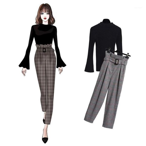 2020 autumn women sets two pieces office knitted sweater + pants women sets pullover plaid casual pant suits ws1061, Gray
2020 autumn women sets two pieces office knitted sweater + pants women sets pullover plaid casual pant suits ws1061, Gray