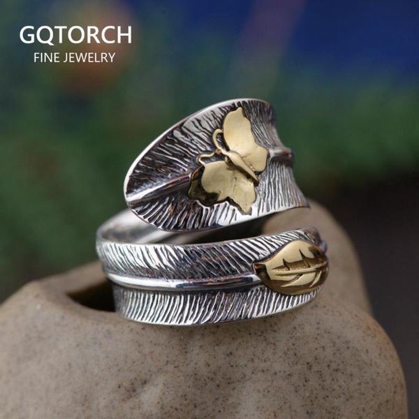 cluster rings real pure 925 sterling silver feather ring for women with butterfly vintage simple personality design, Golden;silver
cluster rings real pure 925 sterling silver feather ring for women with butterfly vintage simple personality design, Golden;silver