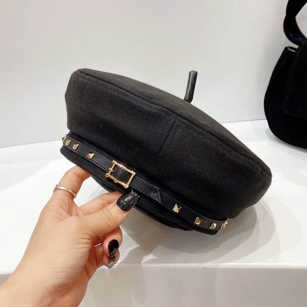 cool girl berets rivet hat black lady cap spring autumn winter accessories christmas present trendy items avant-garde fashion cap type, Blue;gray
cool girl berets rivet hat black lady cap spring autumn winter accessories christmas present trendy items avant-garde fashion cap type, Blue;gray