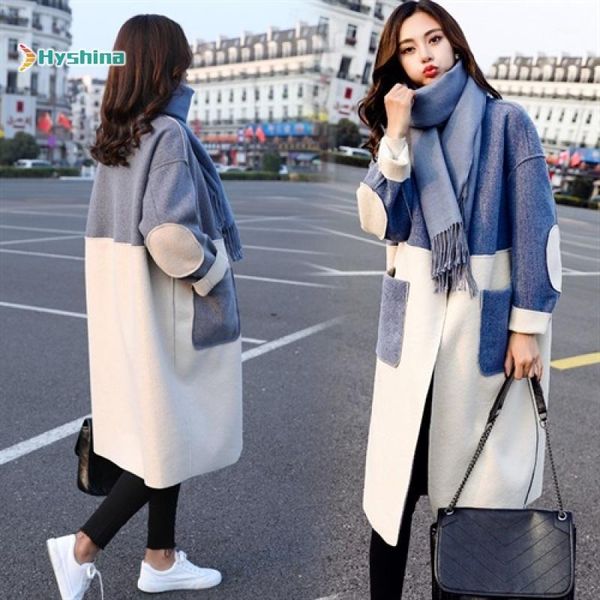 women's jacket long casual fashion trend show wild slim winter new woolen coat urban coat1, Black
women's jacket long casual fashion trend show wild slim winter new woolen coat urban coat1, Black