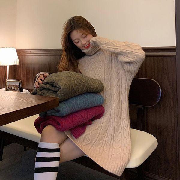 foreign 2021 style mid-neck high-neck neck torsion female sweater wear new loose nightgown in autumn and winter mn8r, White;black
foreign 2021 style mid-neck high-neck neck torsion female sweater wear new loose nightgown in autumn and winter mn8r, White;black