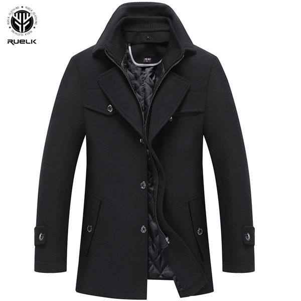 ruelk autumn and winter new men's woolen wool coat fashion classic solid color double collar thickened lapel jacket men 201119, Black
ruelk autumn and winter new men's woolen wool coat fashion classic solid color double collar thickened lapel jacket men 201119, Black