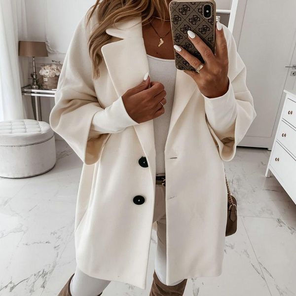 office ladies coat wool blends women's parkas pockets coat turn down collar overcoat loose warm for women winter outerwear, Black
office ladies coat wool blends women's parkas pockets coat turn down collar overcoat loose warm for women winter outerwear, Black