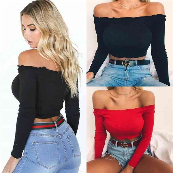off shoulder knitted crop women long sleeve solid blouses summer autumn casual female shirts, White
off shoulder knitted crop women long sleeve solid blouses summer autumn casual female shirts, White