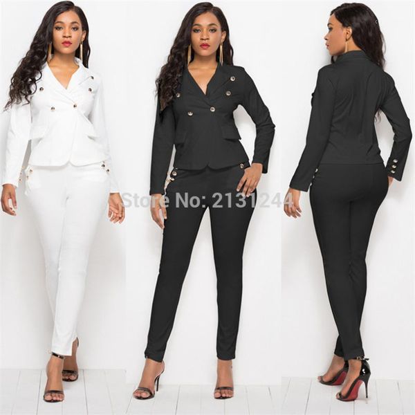 2020 new business pant suits set blazers formal women elegant plaid 2 piece sets uniform jackets set1, White;black
2020 new business pant suits set blazers formal women elegant plaid 2 piece sets uniform jackets set1, White;black