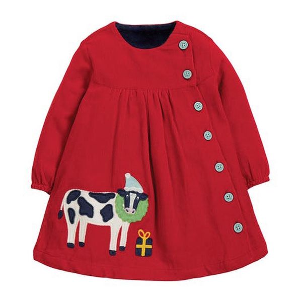 little maven with single-breasted christmas for baby corduroy cow girls wedding kids dress 201204, Red;yellow
little maven with single-breasted christmas for baby corduroy cow girls wedding kids dress 201204, Red;yellow