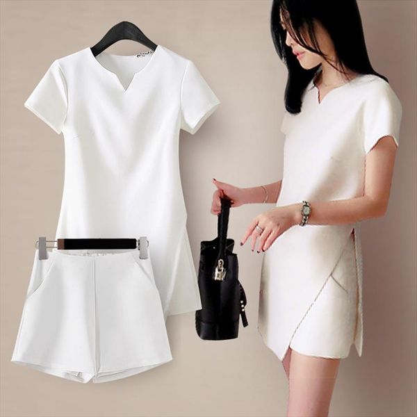 2020 new womens fashion white black suit split shirt and shorts summer casual ladies office workt two piece suit set, Gray
2020 new womens fashion white black suit split shirt and shorts summer casual ladies office workt two piece suit set, Gray