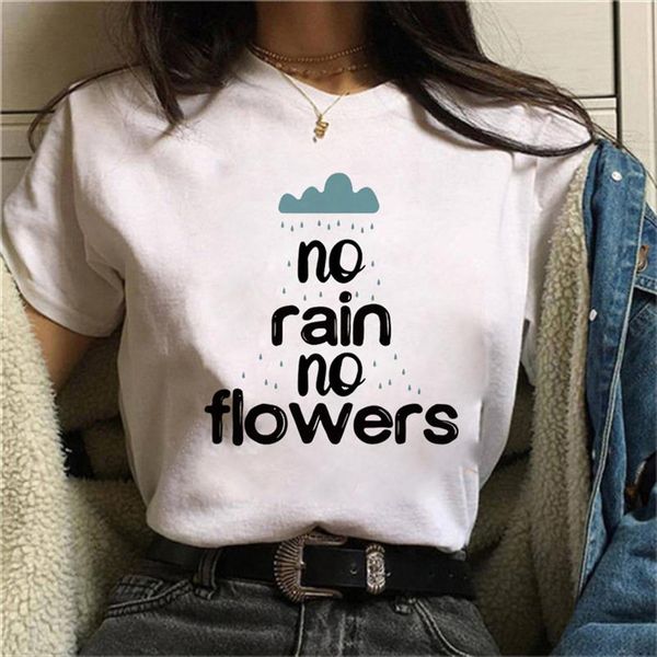 new t shirt women no rain no flowers funny tee shirt ladies femme clothing kawaii graphic tees woman t shirts, White
new t shirt women no rain no flowers funny tee shirt ladies femme clothing kawaii graphic tees woman t shirts, White