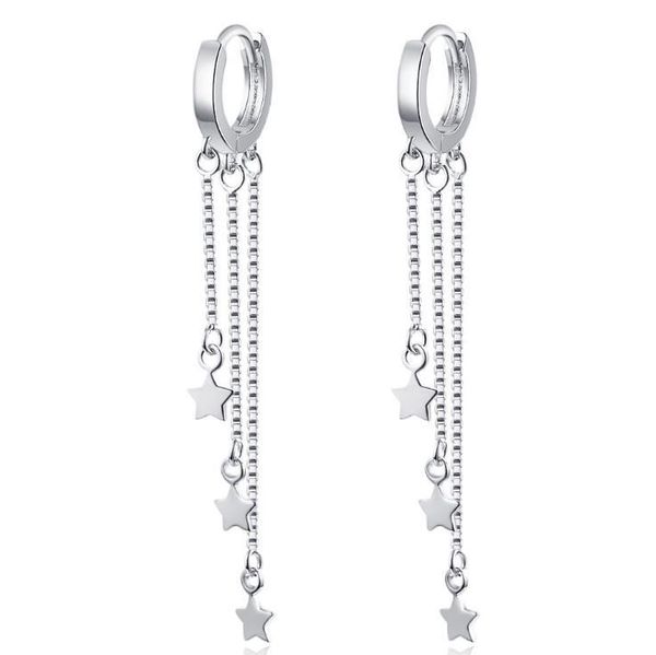 korean fashion elegant 925 sterling silver star chain long tassel dangle earrings for women girls lady party gift sy1021
korean fashion elegant 925 sterling silver star chain long tassel dangle earrings for women girls lady party gift sy1021