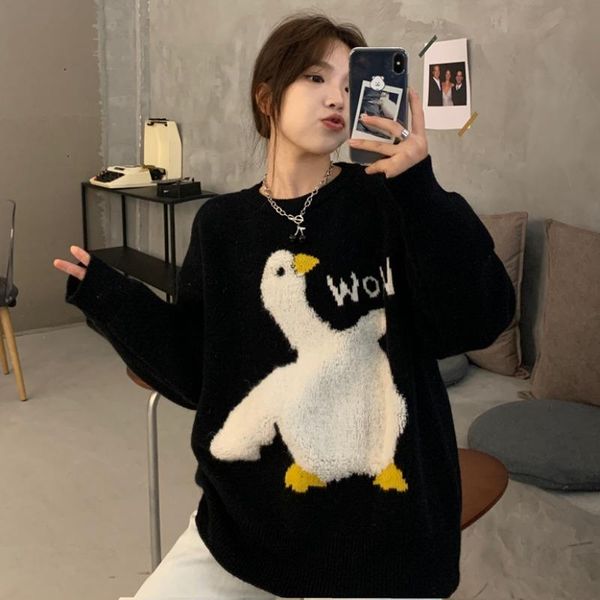 women's sweaters women autumn \ winter wear loose lazy style versatile sweet and lovely extra thickness pullover round neck fashion, White;black
women's sweaters women autumn \ winter wear loose lazy style versatile sweet and lovely extra thickness pullover round neck fashion, White;black