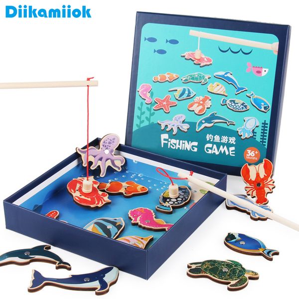 large size 14pcs wooden marine animal fishing toy magnetic fun game baby educational learning toys for children birthday gifts 1018
large size 14pcs wooden marine animal fishing toy magnetic fun game baby educational learning toys for children birthday gifts 1018