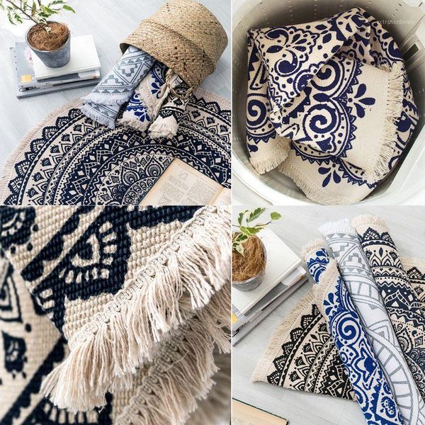 morocco round rug boho style tassel cotton fabric carpet mat door blanket decor m68e1
morocco round rug boho style tassel cotton fabric carpet mat door blanket decor m68e1