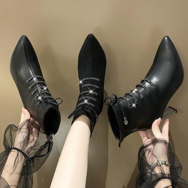 2020 womens boots shoes female rhinestone high heels bootie winter solid color warm ankle booties feminine botas mujer, Black
2020 womens boots shoes female rhinestone high heels bootie winter solid color warm ankle booties feminine botas mujer, Black