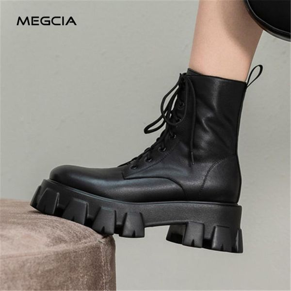 women's footwear autumn winter martin boots genuine leather thick bottom boots lace up ankle platform female shoes new a42, Black
women's footwear autumn winter martin boots genuine leather thick bottom boots lace up ankle platform female shoes new a42, Black