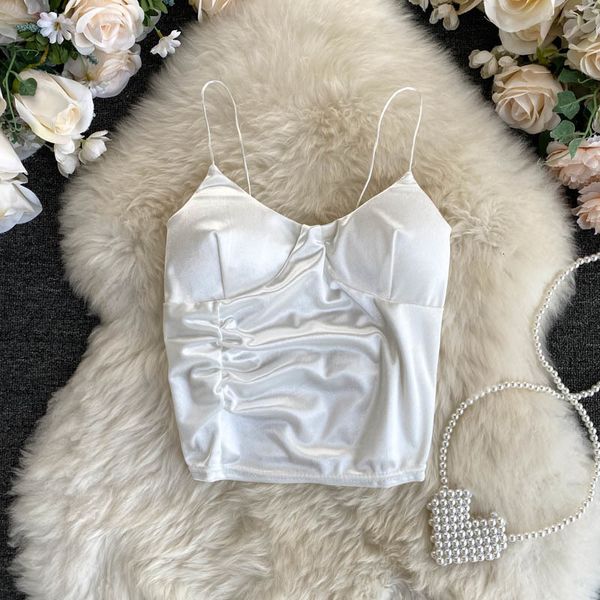 2021 new singiny female retro velvet shirt ruched thin short tank summer off solid shoulder 279k, White
2021 new singiny female retro velvet shirt ruched thin short tank summer off solid shoulder 279k, White