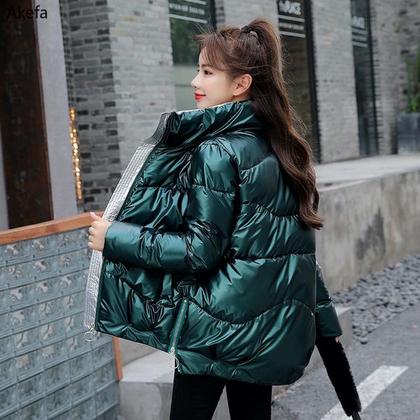 stand collat shiny women's winter jacket short style solid thick parkas woman cottoon padded glossy plus size casual female coat, Black
stand collat shiny women's winter jacket short style solid thick parkas woman cottoon padded glossy plus size casual female coat, Black