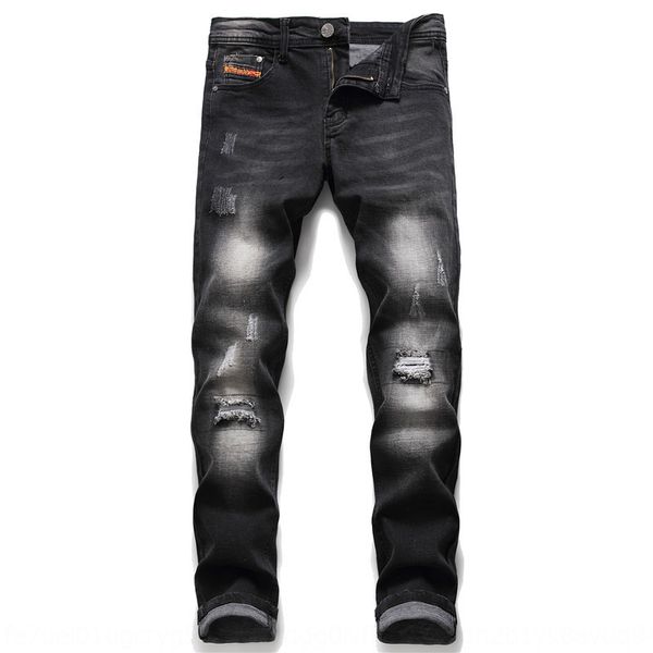 design new style non-ironing hole-straight men's micro elastic trendy men's pants 2004 jeans and jeanspants and jeans kj6gd, Blue 
design new style non-ironing hole-straight men's micro elastic trendy men's pants 2004 jeans and jeanspants and jeans kj6gd, Blue