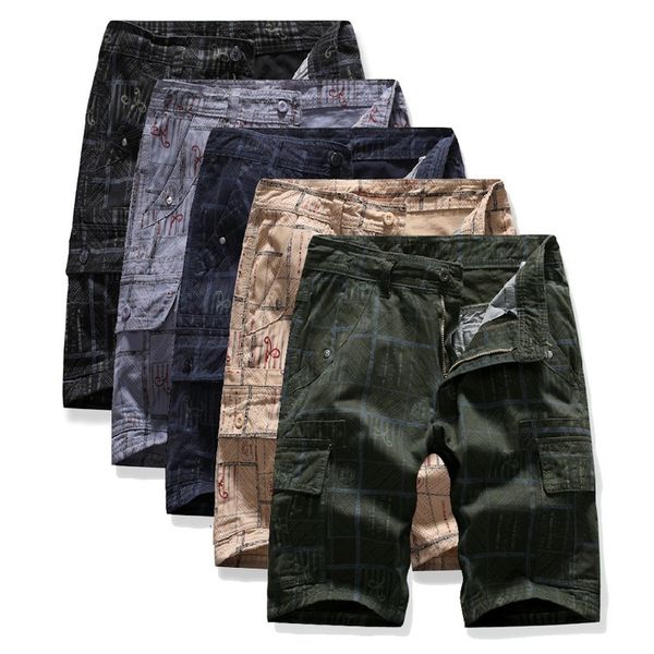 summer shorts men's check print straight loose overalls capris, White;black
summer shorts men's check print straight loose overalls capris, White;black