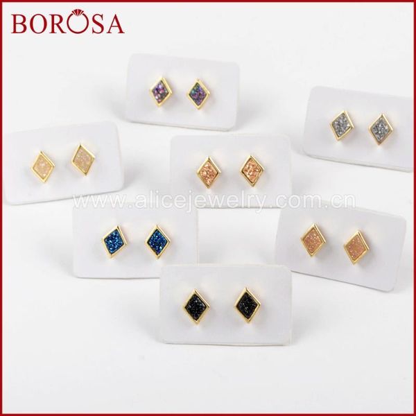borosa 5/10pairs rhombic gold color bezel rainbow titanium druzy stud earrings mix colors drusy earring for women jewelry zg0281, Golden;silver
borosa 5/10pairs rhombic gold color bezel rainbow titanium druzy stud earrings mix colors drusy earring for women jewelry zg0281, Golden;silver